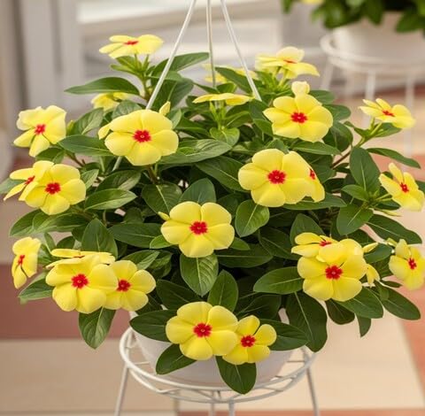Yellow Vinca Flower