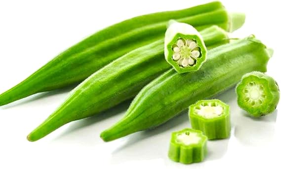 Okra Abelmoschus esculentus Green vegetable seeds for planting in home garden or raised beds