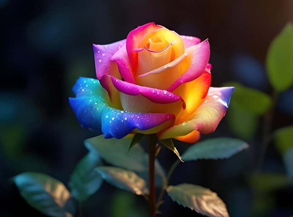 Rainbow Rose Flower Seeds Rosa for planting in flower bed