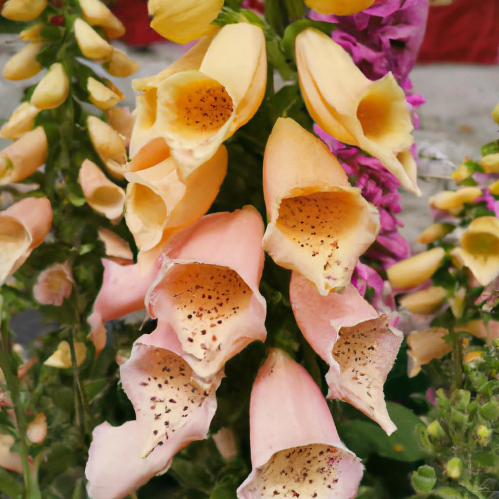 Pelleted Digitalis Dalmation Peach Foxglove Seeds