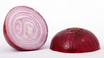 close-up of crisp, layered red onion slices

