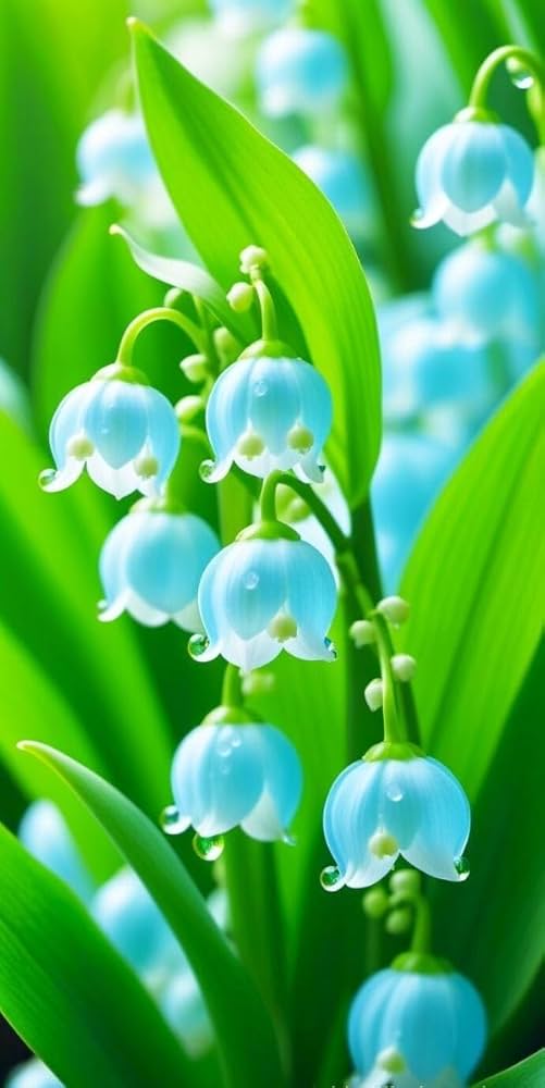 Sky Blue Lily of the Valley flower Seeds for Planting - Non-GMO and Heirloom garden seeds for planting in your garden.