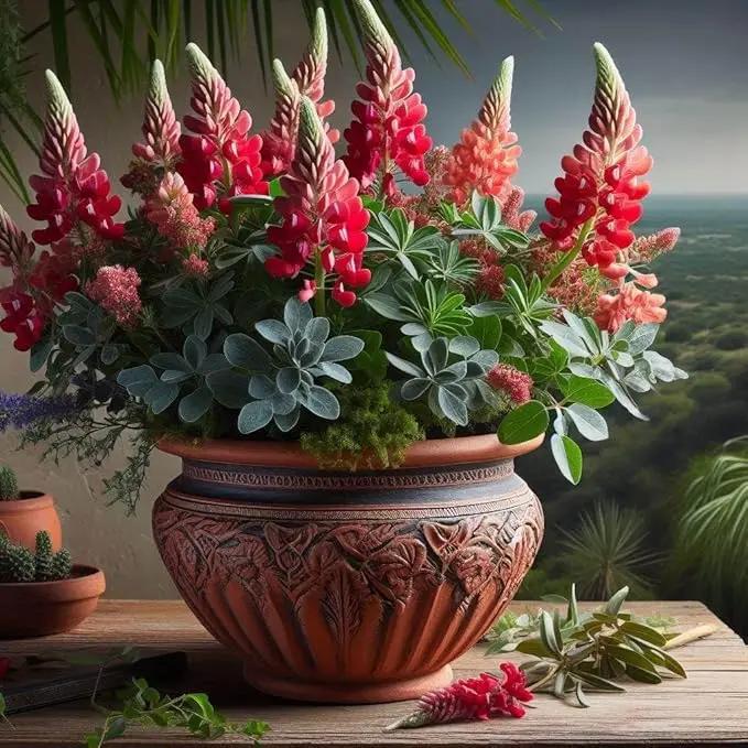 Red Dwarf bonnet Flower Seeds for Planting heirloom & Non-GMO Seeds Dhara Seeds
