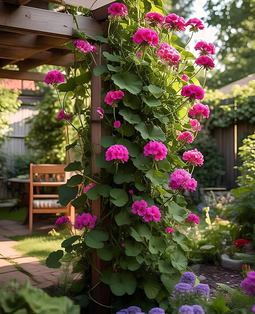 Climbing Geranium Seeds (Light Red) – Fresh Seeds for Planting Vining Red Blooms
