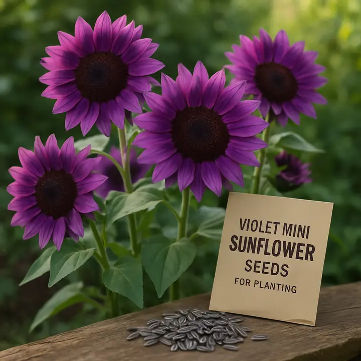 Violet Mini Sunflower Seeds for Planting – Unique Dwarf Blooms for Garden Pots & Borders Dhara Seeds