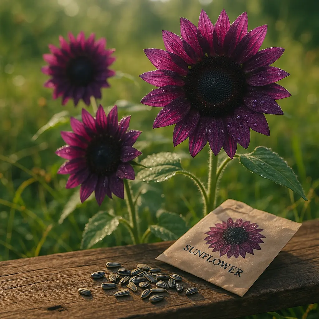 Purple Sunflower Seeds for Planting – Unique Garden Blooms, Easy to Grow, Non-GMO Heirloom Seeds Dhara Seeds