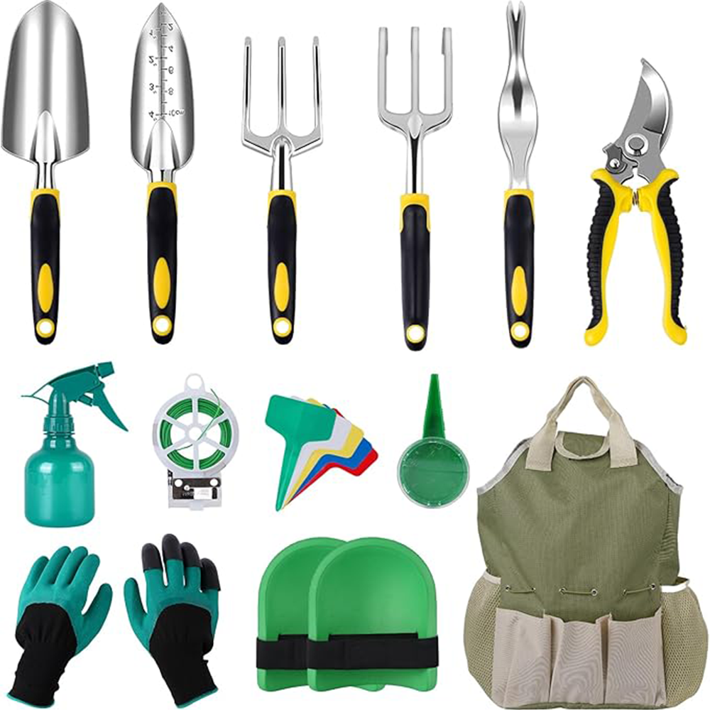 12-Piece Heavy Duty Garden Tools Set with Organizer Bag - Rust-Proof Gardening Tools, Perfect Gift for Women