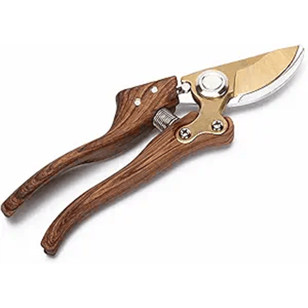 Japanese Garden Shears - Heavy Duty Pruning Scissors with Wood Grain Handle