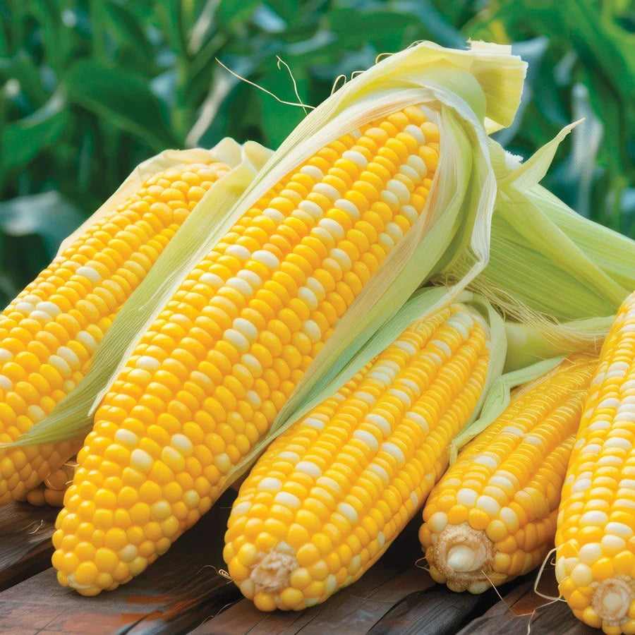 Serendipity Triplesweet Hybrid Corn Seeds | Juicy Tender High-Sugar Sweet Corn – Heirloom, Non-GMO, High Germination Organic Garden Seeds
