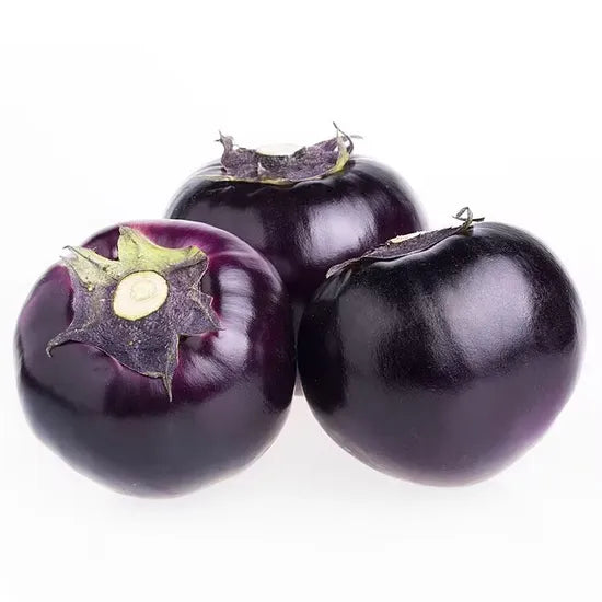 Round Shape Good Transportability Hybrid Eggplant – Heirloom, Non-GMO, High Germination Organic Garden Seeds