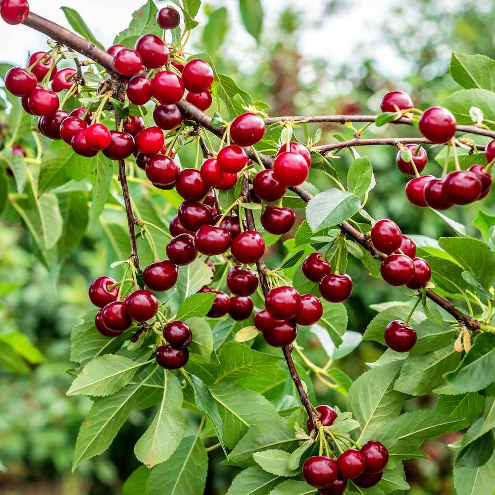 Cherry seedling in container garden