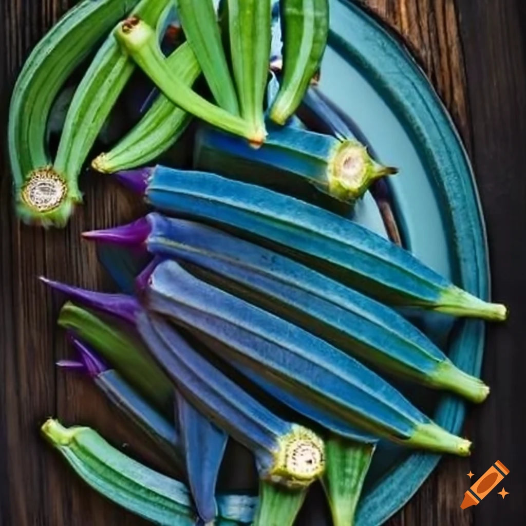 Okra Vegetable Seeds for Planting – Blue Variety NON GMO Seeds