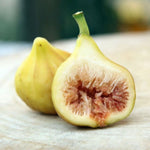 Closeup of fresh golden figs with sweet flesh from Ficus carica seeds