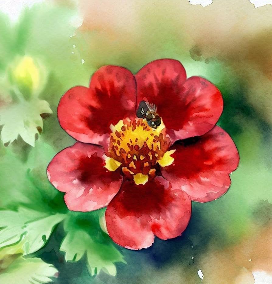 Hardy Scarlet Cinquefoil seeds – vibrant red perennial ground cover flowers - Dharaseeds