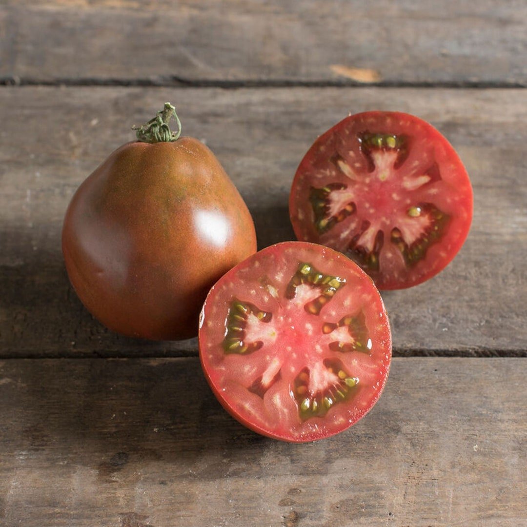 Japanese Trifele Black Tomato Solanum lycopersicum vegetable seeds for planting in backyard kitchen garden - Dharaseeds