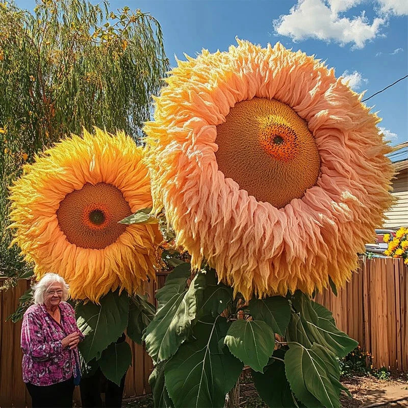 Rare Yellow Enchanting Giant Teddy Bear Sunflower Seeds – Heirloom, Non-GMO, High Germination Organic Garden Seeds