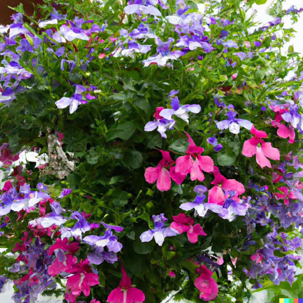 Cascade Lobelia Seed Mix Colorful Trailing Perennial Flowers Shippin Seeds – Heirloom, Non-GMO, High Germination Organic Garden Seeds
