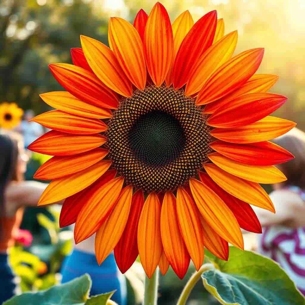Hybrid Orange Sunflower Seeds Colorful Beautiful Vibrant Color Helianthus annuus heirloom non-GMO seeds