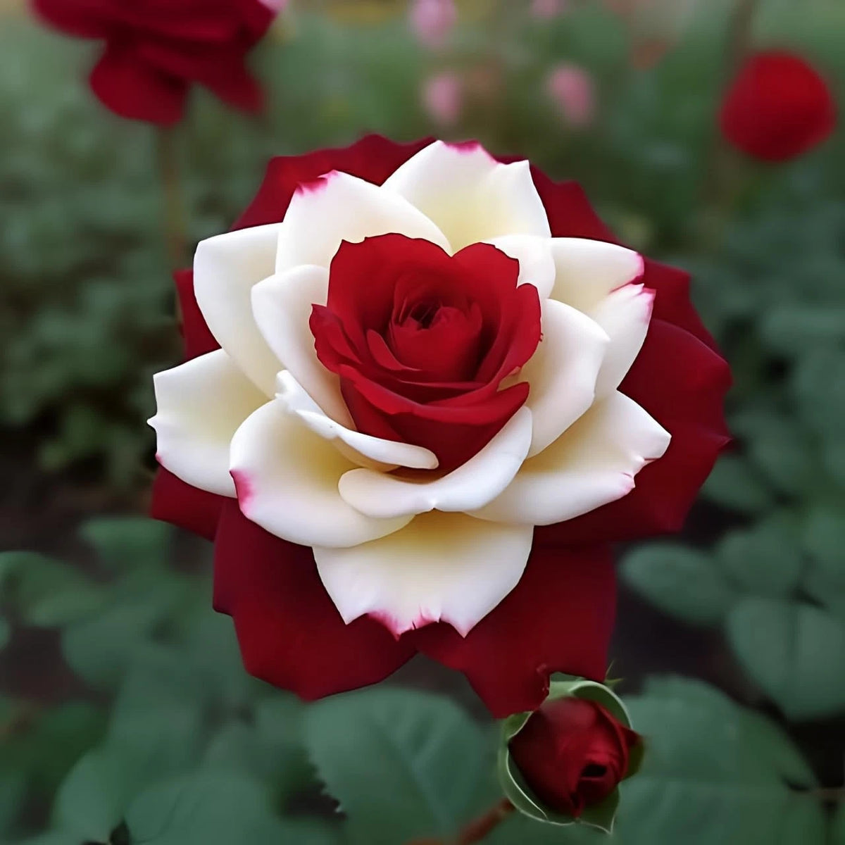 DouxiE Rare Twin Red White Rose Flower Seeds for Planting heirloom non-gmo seeds