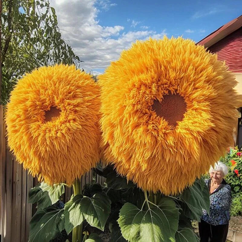 Rare Yellow Enchanting Giant Teddy Bear Sunflower Seeds Helianthus annuus heirloom non-GMO seeds