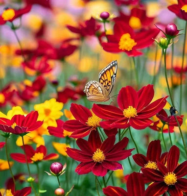 Coreopsis Dwarf Red Plains Seeds for Planting Coreopsis Tinctoria USA FREE S&H ANNUAL – Heirloom, Non-GMO seeds for planting in home garden – heirloom, non-GMO variety
