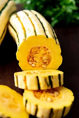 Delicata Squash Seeds for Planting Cucurbita Pepo Organic Non-GMO Never Sprayed or Treated – Heirloom seeds for planting in home garden – heirloom, non-GMO variety