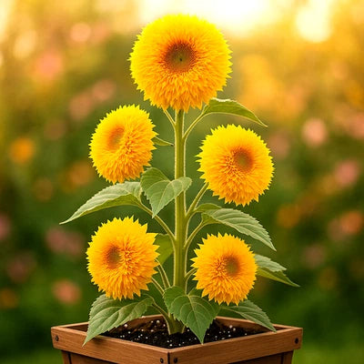 TALL TEDDY SUNFLOWER SEEDS GIANT -FT FLUFFY BLOOMS – Heirloom, Non-GMO seeds for planting in home garden – heirloom, non-GMO variety