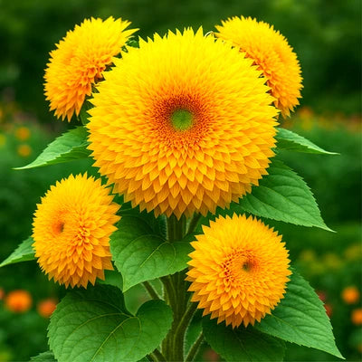 DWARF TEDDY BEAR SUNFLOWER SEEDS HEIRLOOM POM-POM USA , Non-GMO seeds for planting in home garden – heirloom, non-GMO variety