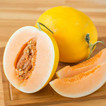 Ripe White Yellow Melon Cantaloupe with sweet juicy interior